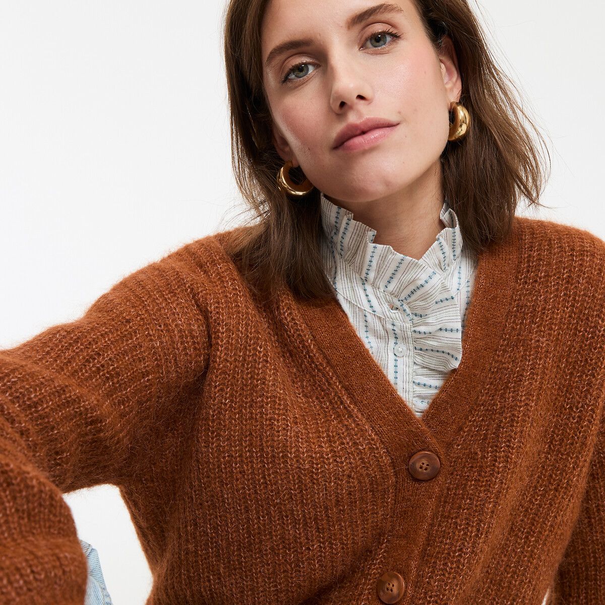 COLEÇÕES LA REDOUTE<br>Colete com decote em V, alpaca mista, assinatura GILDAS