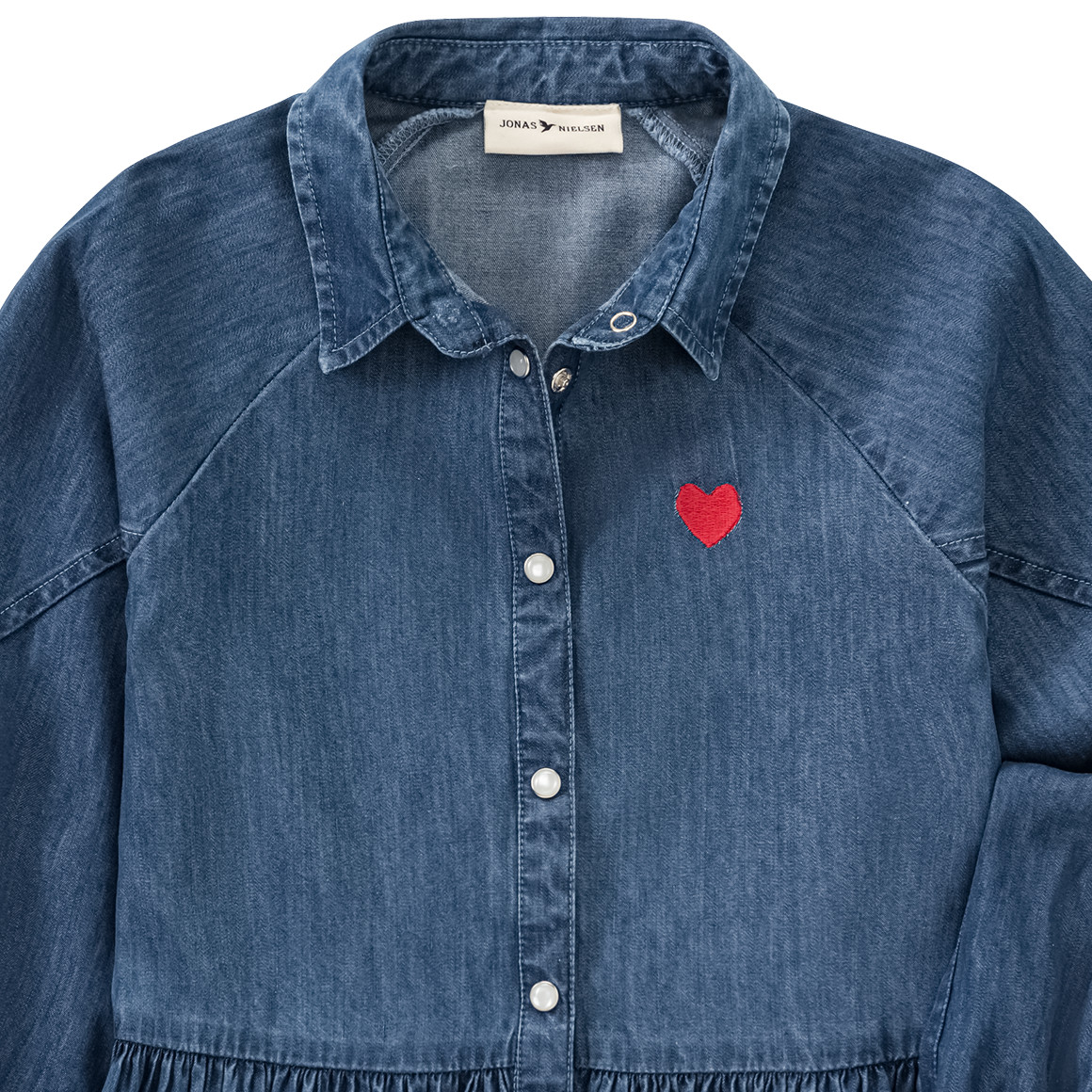 Mädchen Jeanskleid mit Knopfleiste blau