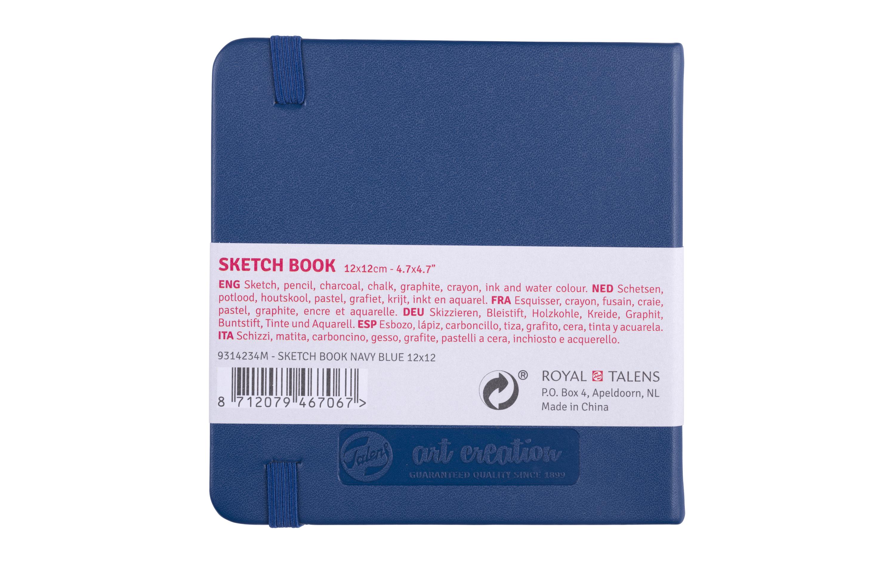 Malbuch 12 x 12 cm Navy BlueSkizzenbuch ideal um Zeichnungsideen festzuhalten