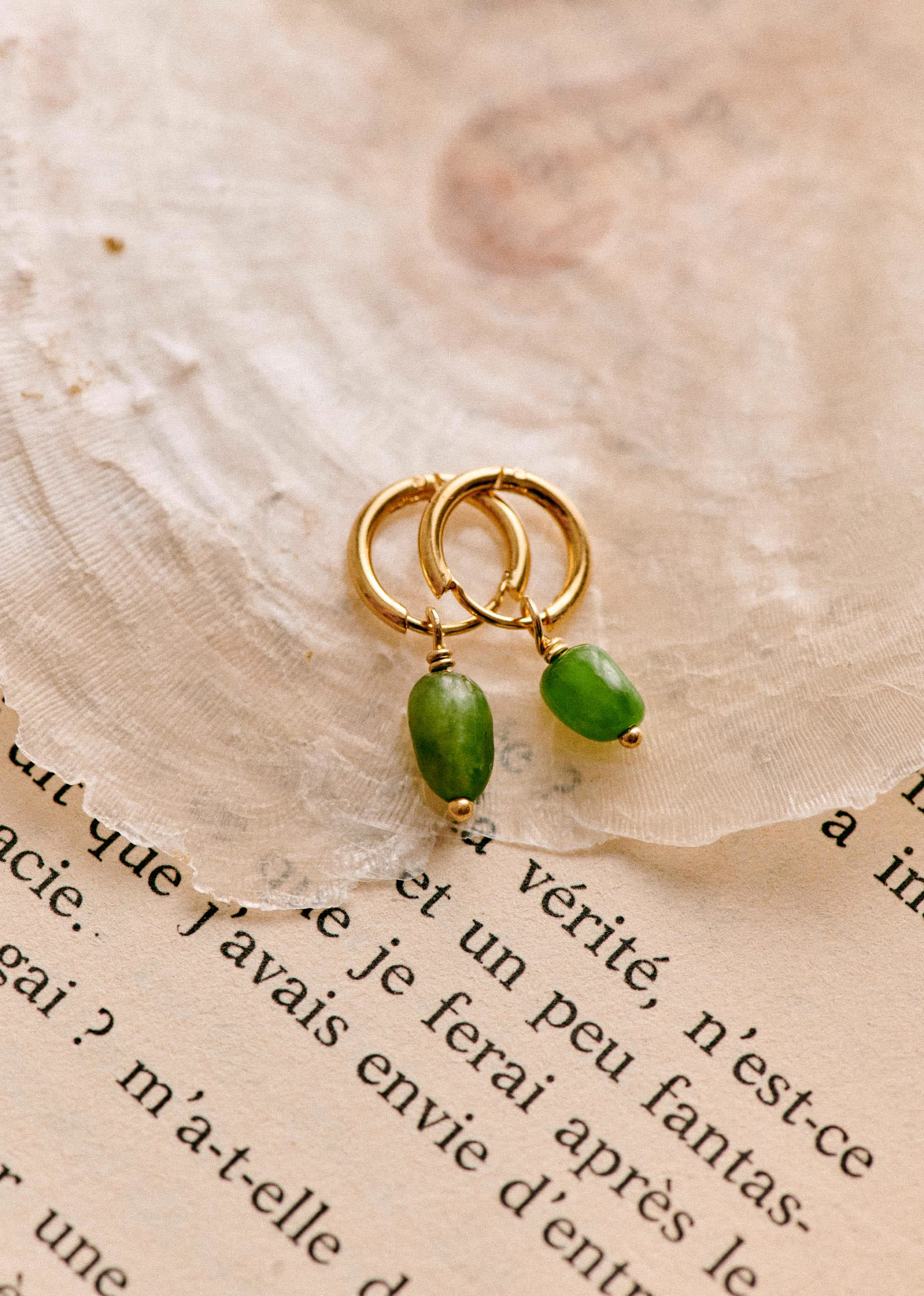 Anneaux Charlotte - Vert doré - E-SHOP/BIJOUX Boucles d'Oreilles 5905780