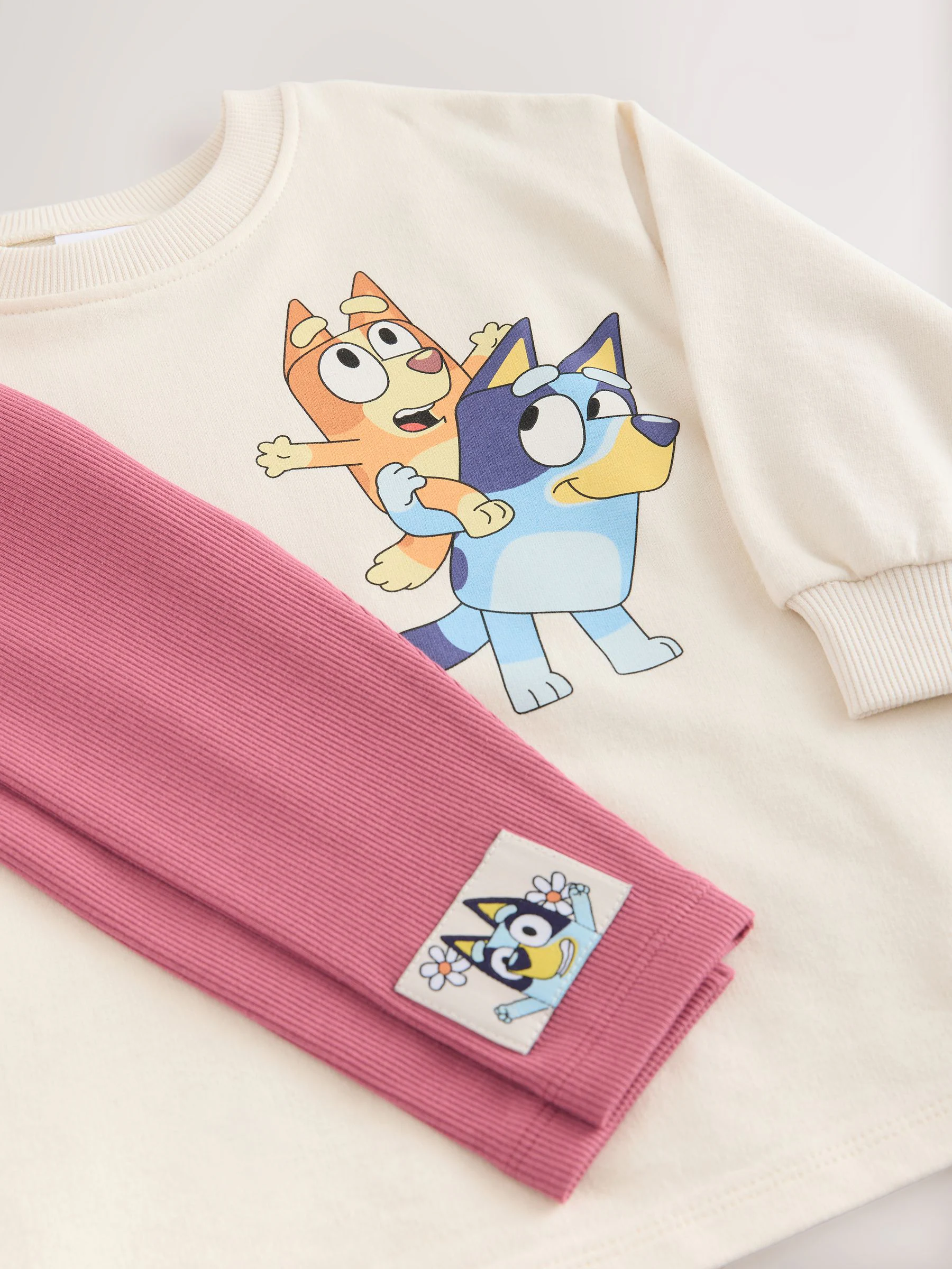 Ecru wit - Set met Bluey-top met lange mouwen en legging (3mnd-7jr)