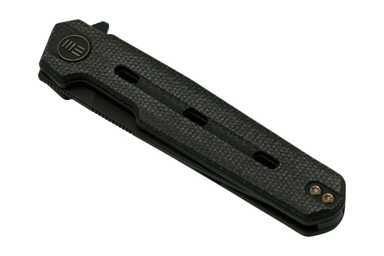 WE Knife Navo Black Canvas Micarta, Blackwashed CPM 20CV WE22026-1 zakmes, Ostap Hel design