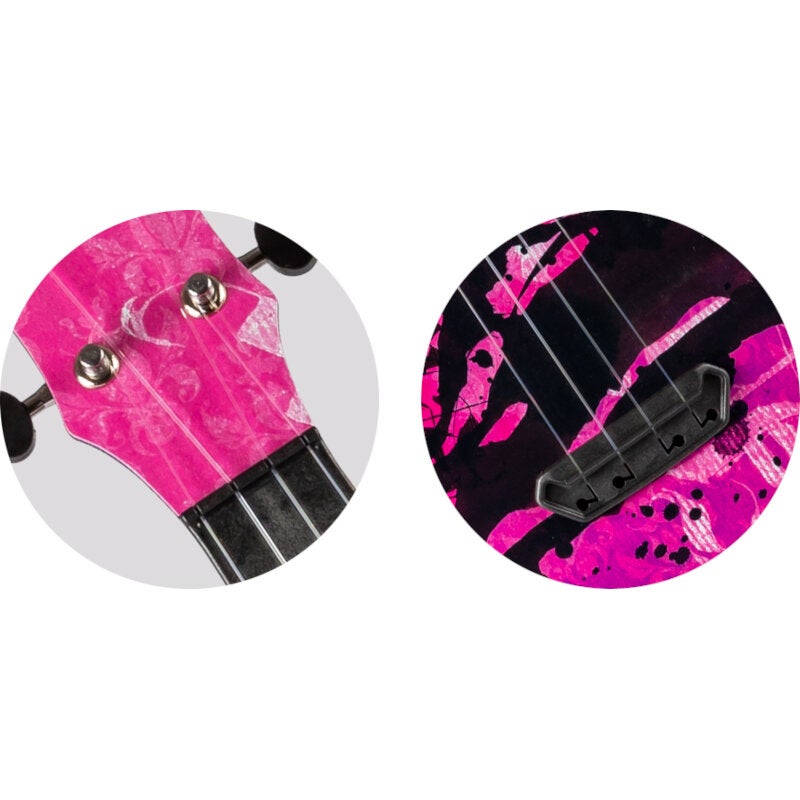 Flight Ultra Travel Series UTS-40 Pink Rules kunststof sopraan ukelele met hoes