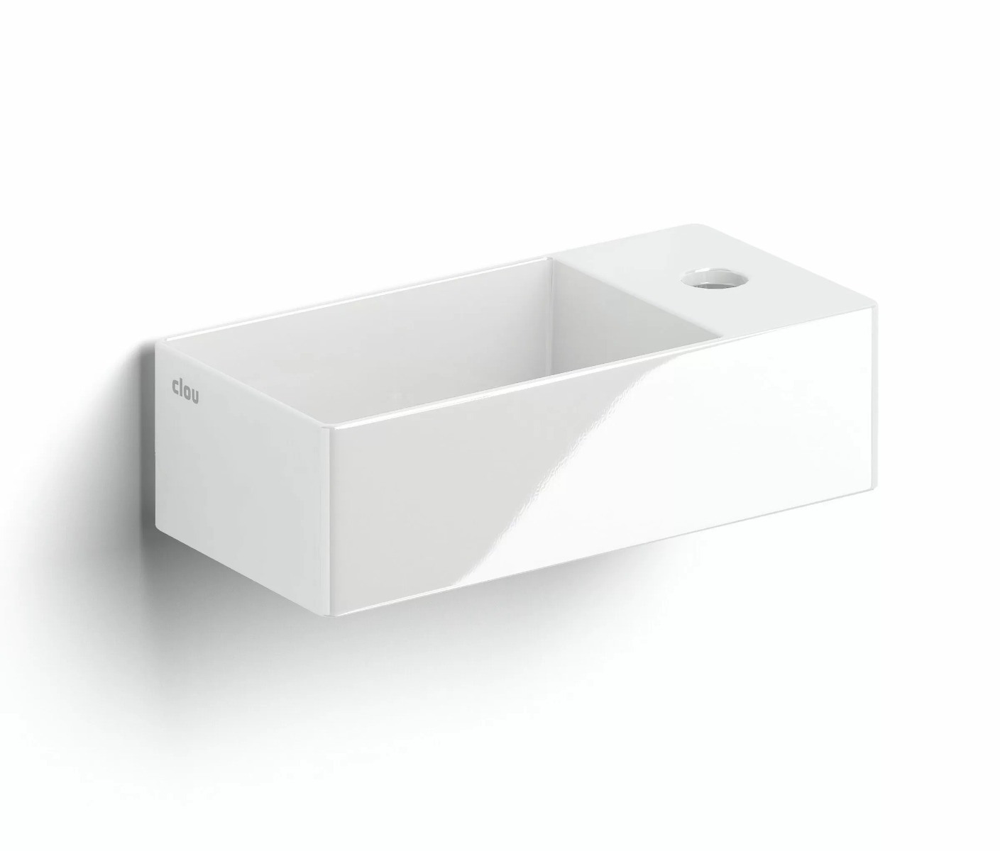 Clou New Flush 3 keramische fontein 35cm met kraangat rechts wit glans