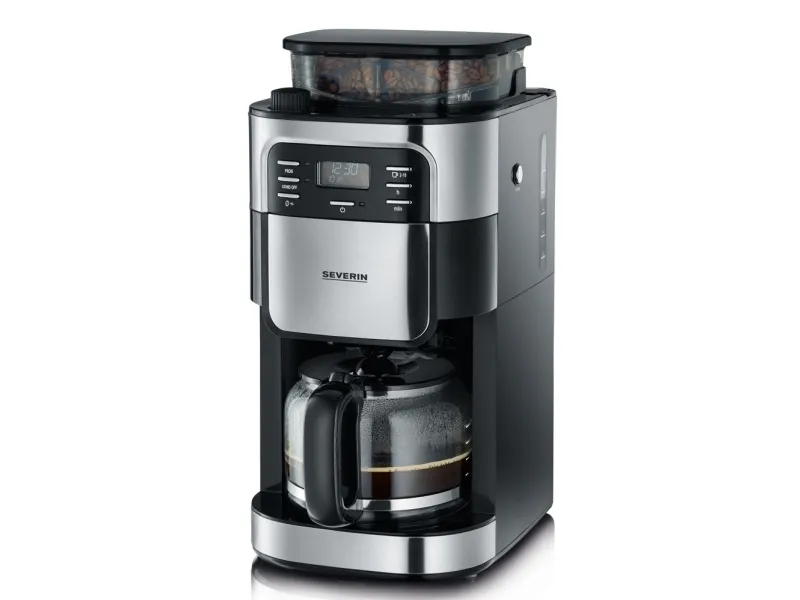 SEVERIN KA 4810 - Kaffemaskine - 10 kopper - rustfrit stål/sort