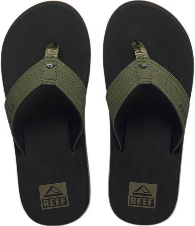 Reef The layback Black Olive Heren Slippers Teenslippers Groen