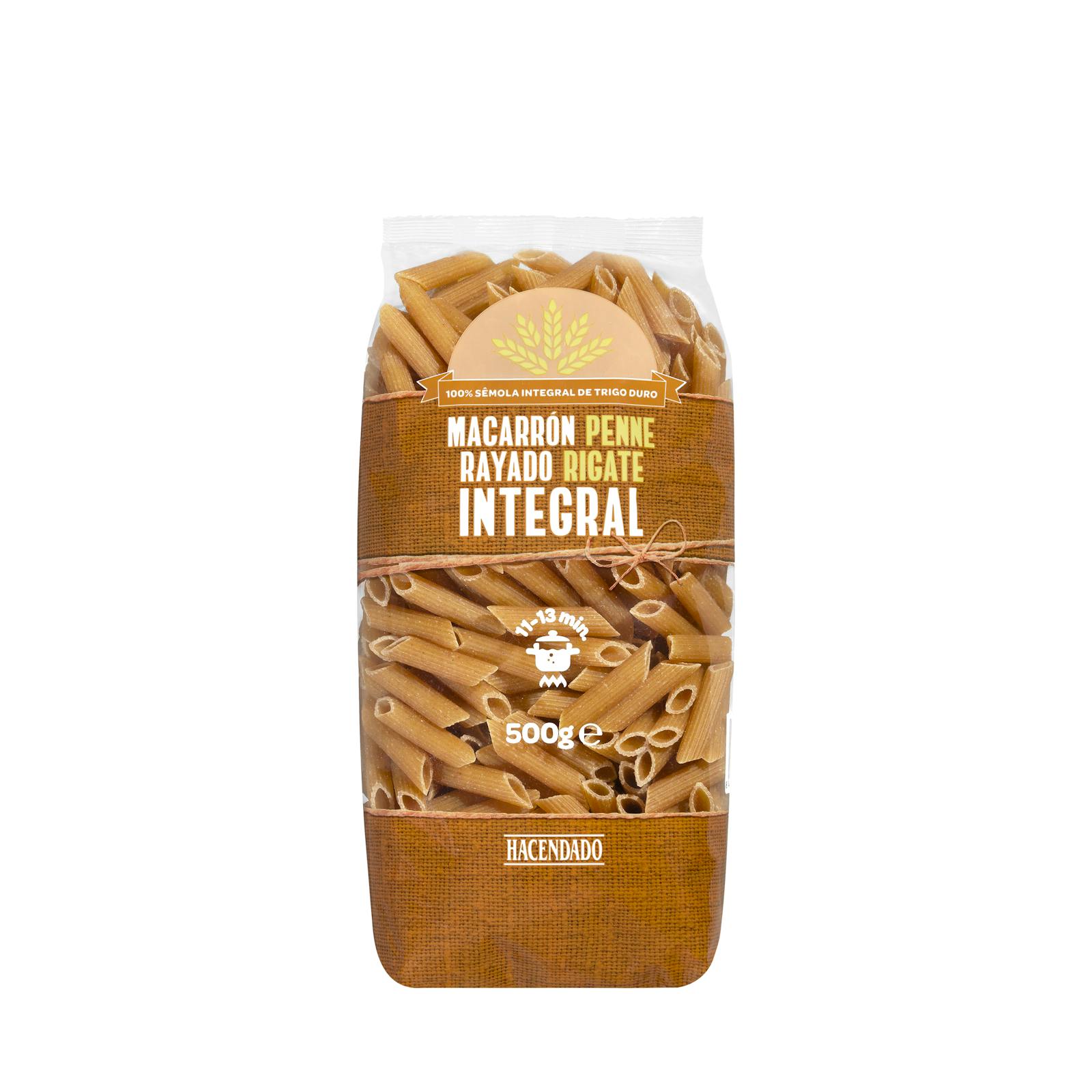 Macaroni rayé au blé entier Hacendado