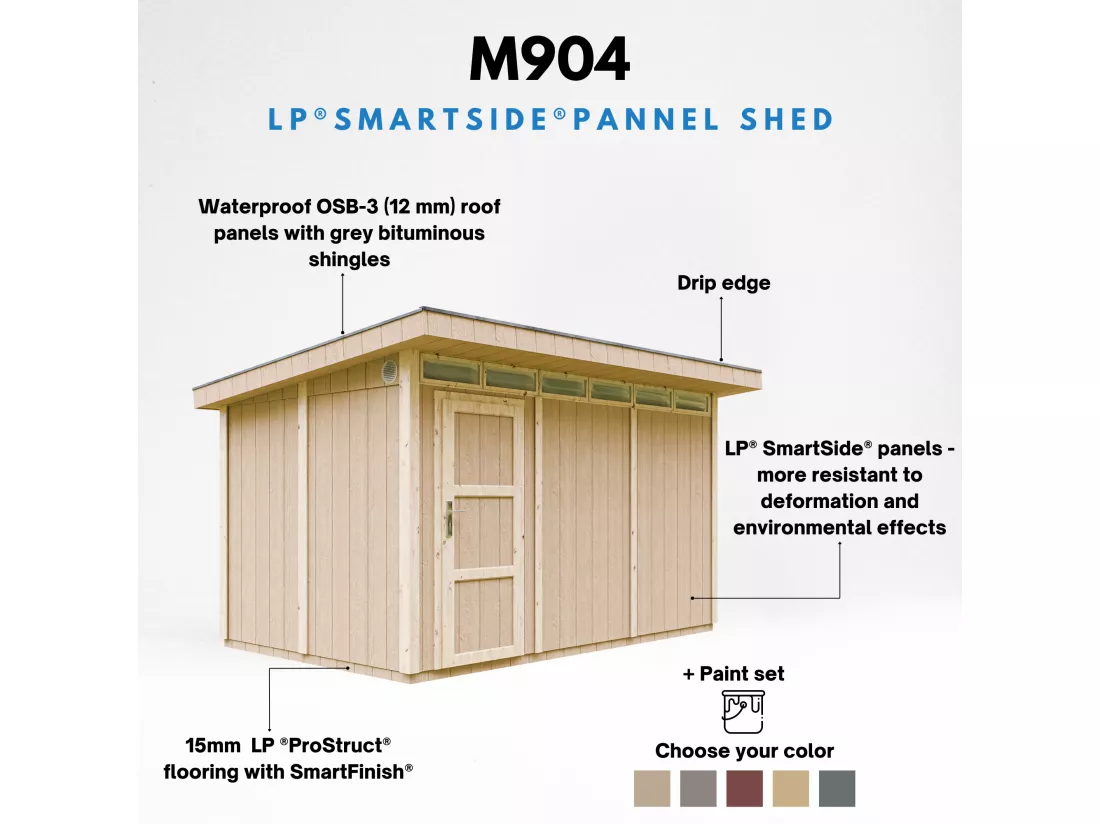 Abri de Jardin Qualité Premium 9m² / L412xL279xH237 cm - Timbela M904-CAVERN STEEL