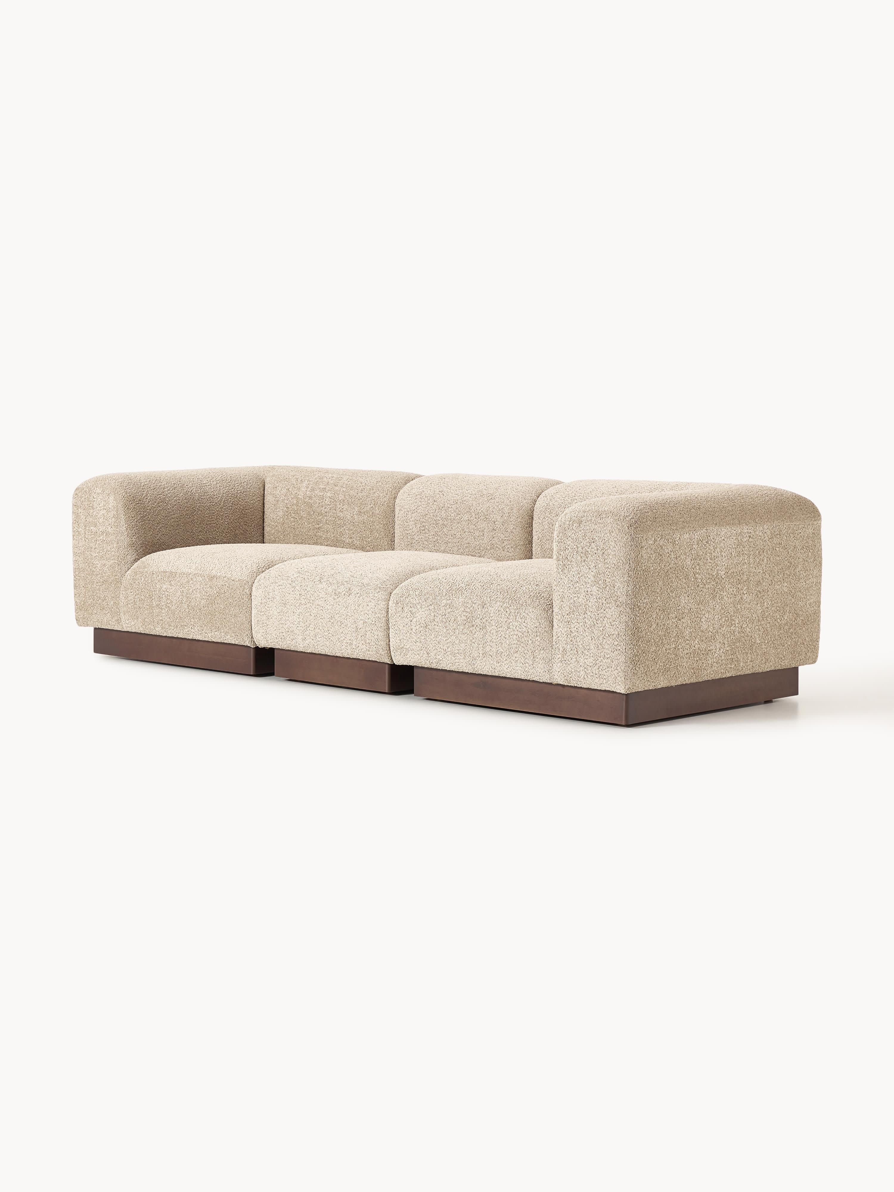 Modulaire bank Natalie (3-zits) van teddy-bouclé