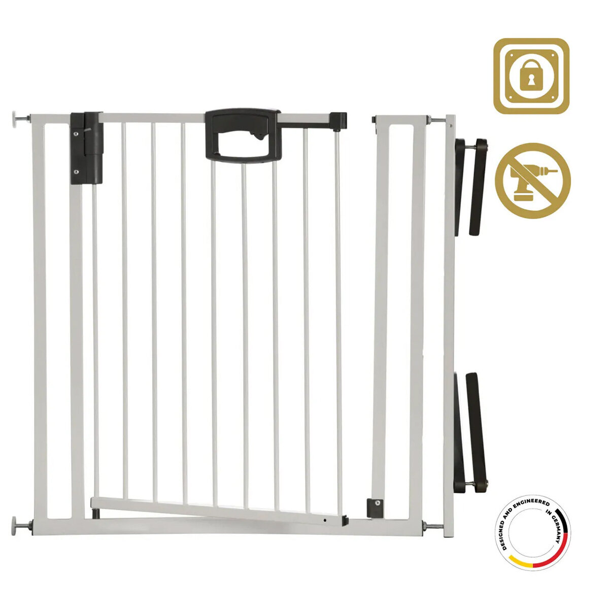 Geuther Baby Products GmbH Geuther by reer Türschutzgitter 4793 Easylock Plus 84,5 - 92,5 cm Metall Weiß