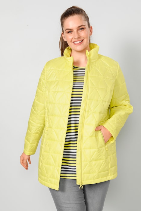 Steppjacke, Classic Fit, Rhombenstepp, Stehkragen, Langarm