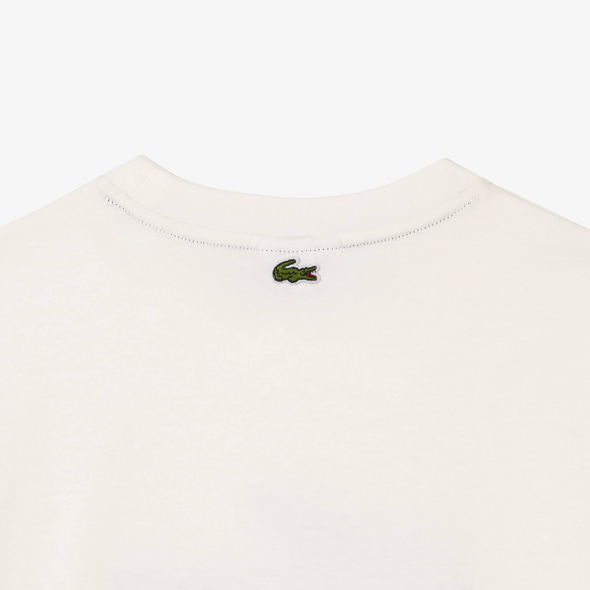T-shirt avec imprimé graphique en coton T-Shirts & Chemises - Blanc - Lacoste - Enfant