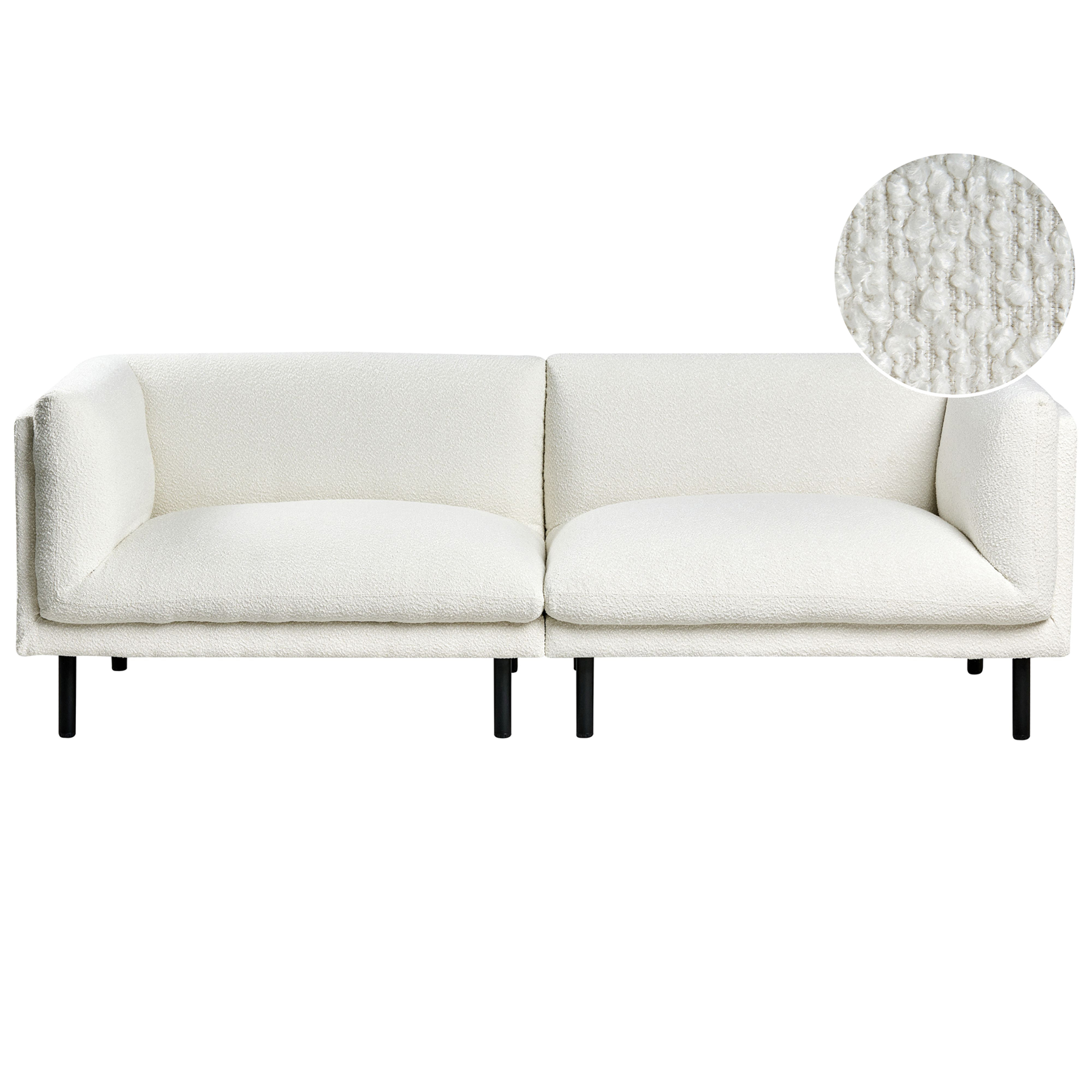 Beliani - VORGOD - Driezitsbank - Off-white - Bouclé
