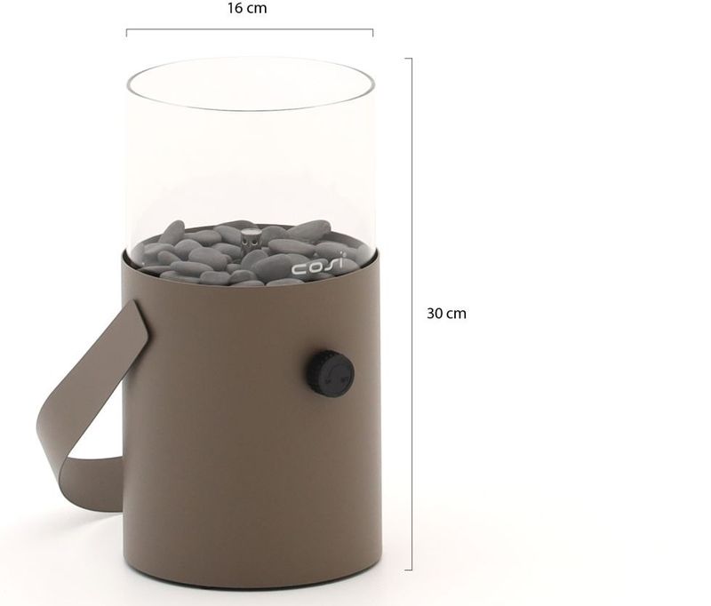 Cosiscoop Original Clay Gaslantaarn - Unieke sfeermaker - Voor binnen en buiten - Brand 5 tot 6 uur op een gascartouche
