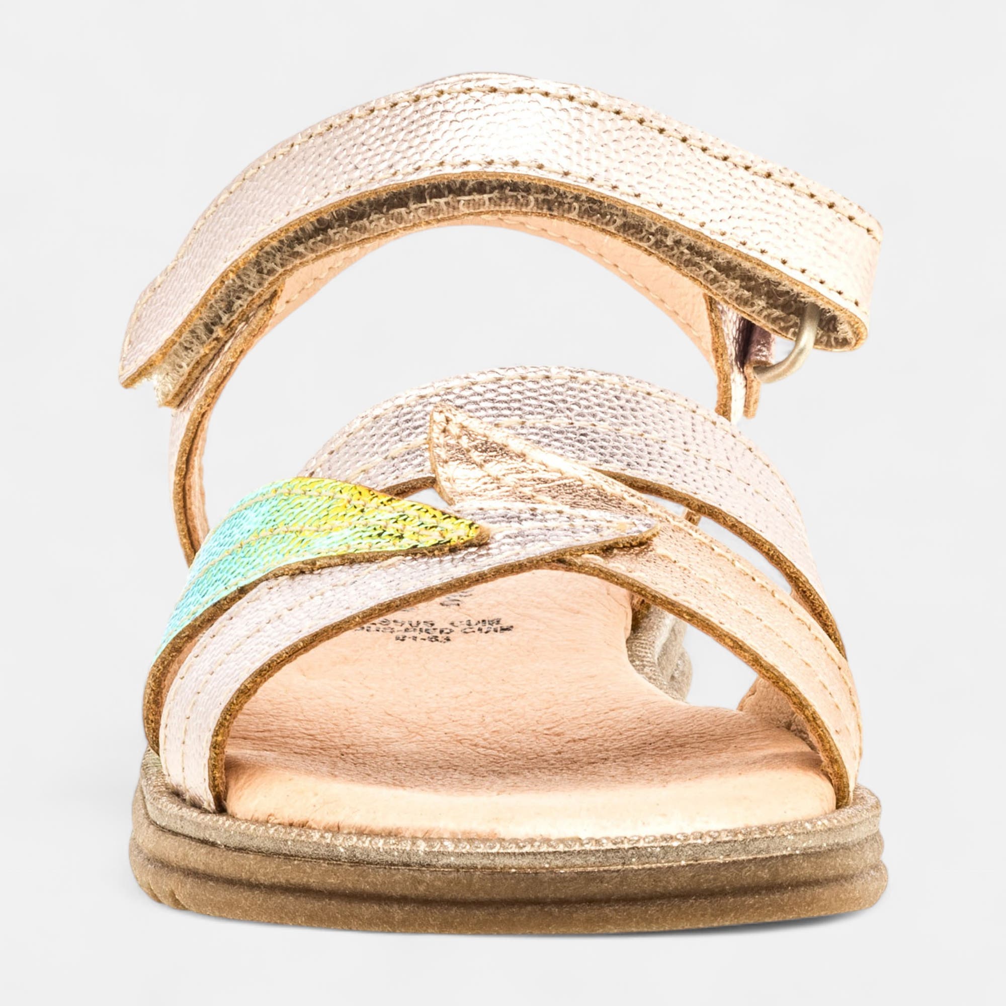 Nu-pieds Fille en cuir rose