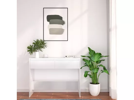 Table console Blanc 100x35x76,5 cm Aggloméré