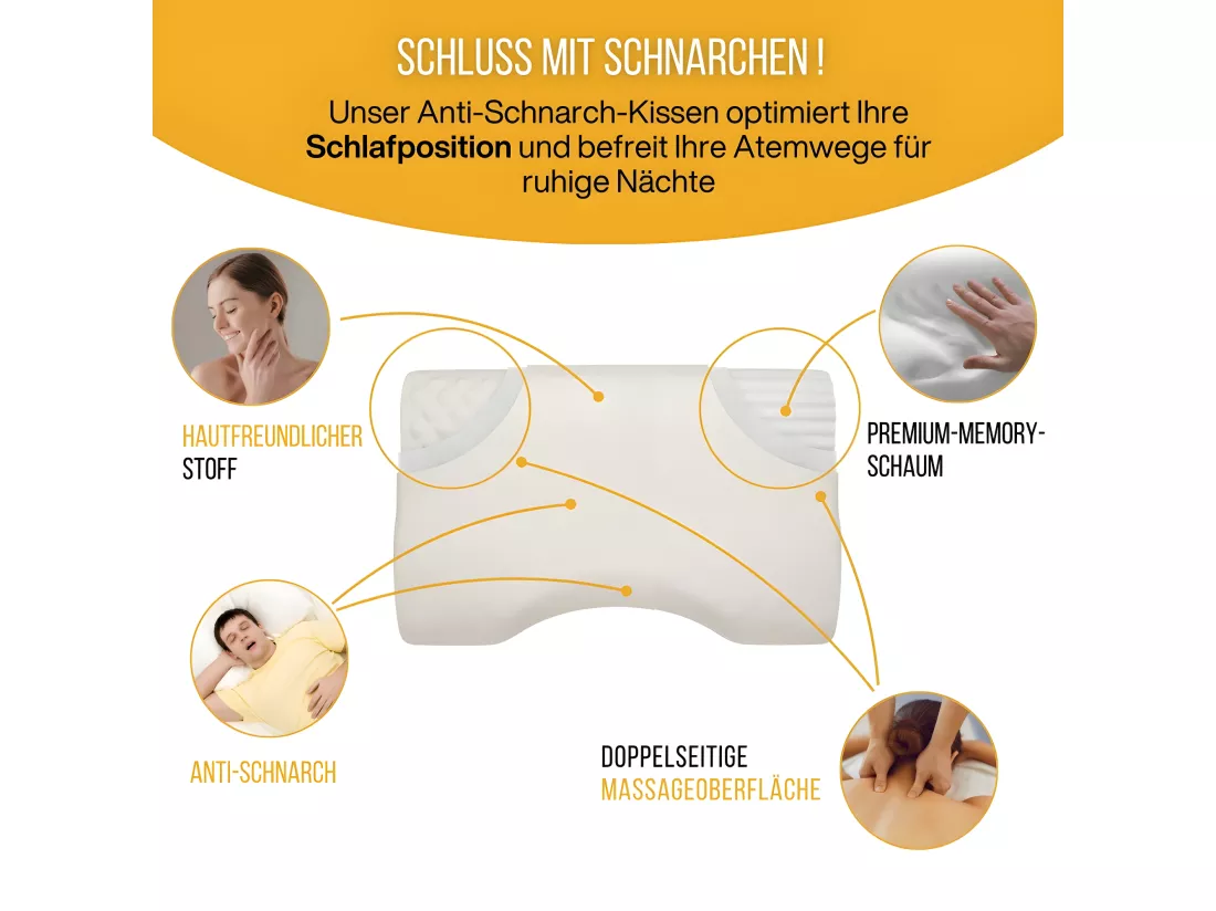 Oreiller Anti-Ronflement - Double Surface de Massage – 57x36x11 - INPHYSIO