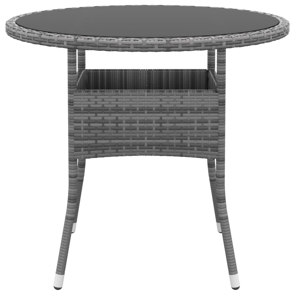 Mobilier de salle à manger de jardin 5 pièces résine tressée gris