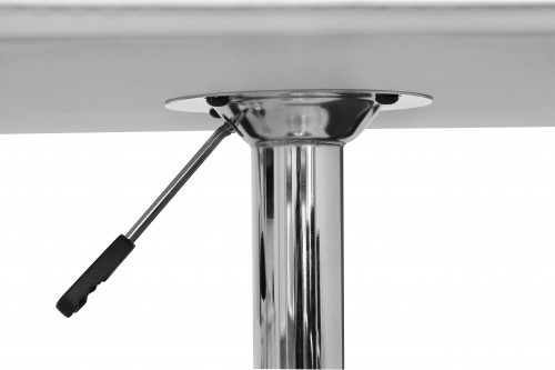 Stehtisch - weiß-chromfarben - Kunstleder - 104 cm hoch