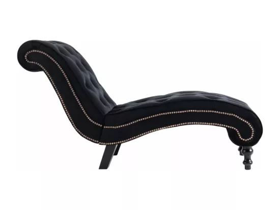 Prolenta Premium - Chaise longue Noir Velours