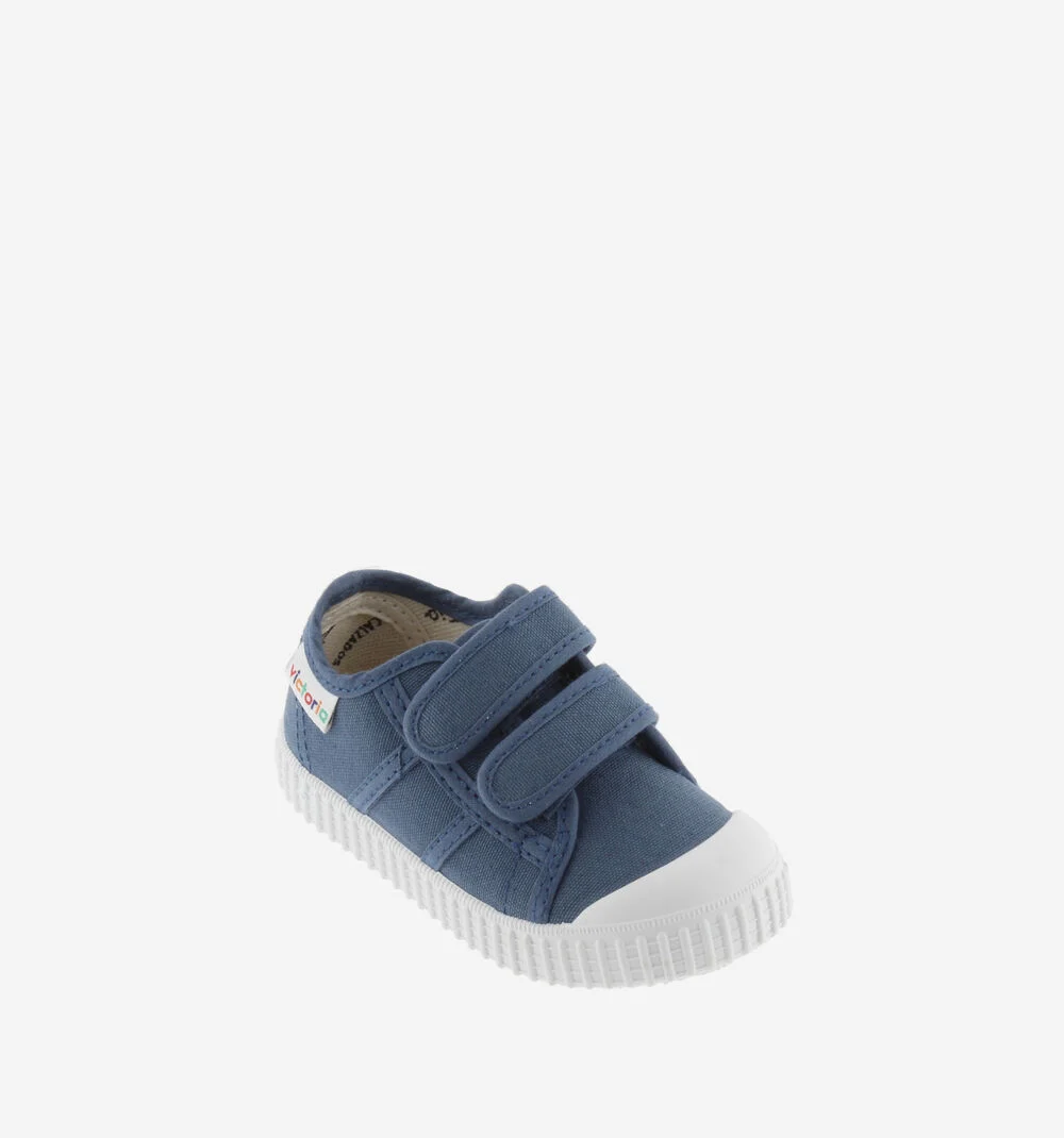 1915 BASKET SCRATCH TOILE Baskets en toile à scratch pour enfant JEANS