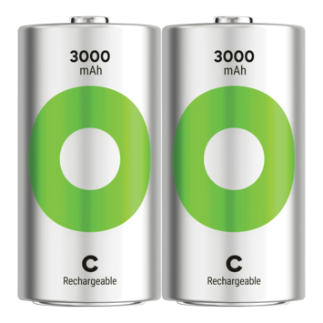 GP Batterij Oplaadbaar C NiMH 3000mAh ReCyko 1,2V 2 Stuks