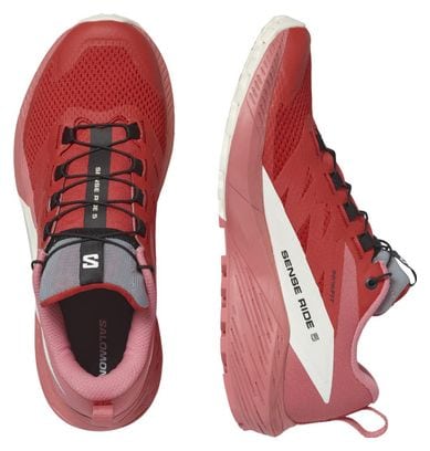 Chaussures de Trail Salomon Sense Ride 5 Rouge Rose Femme