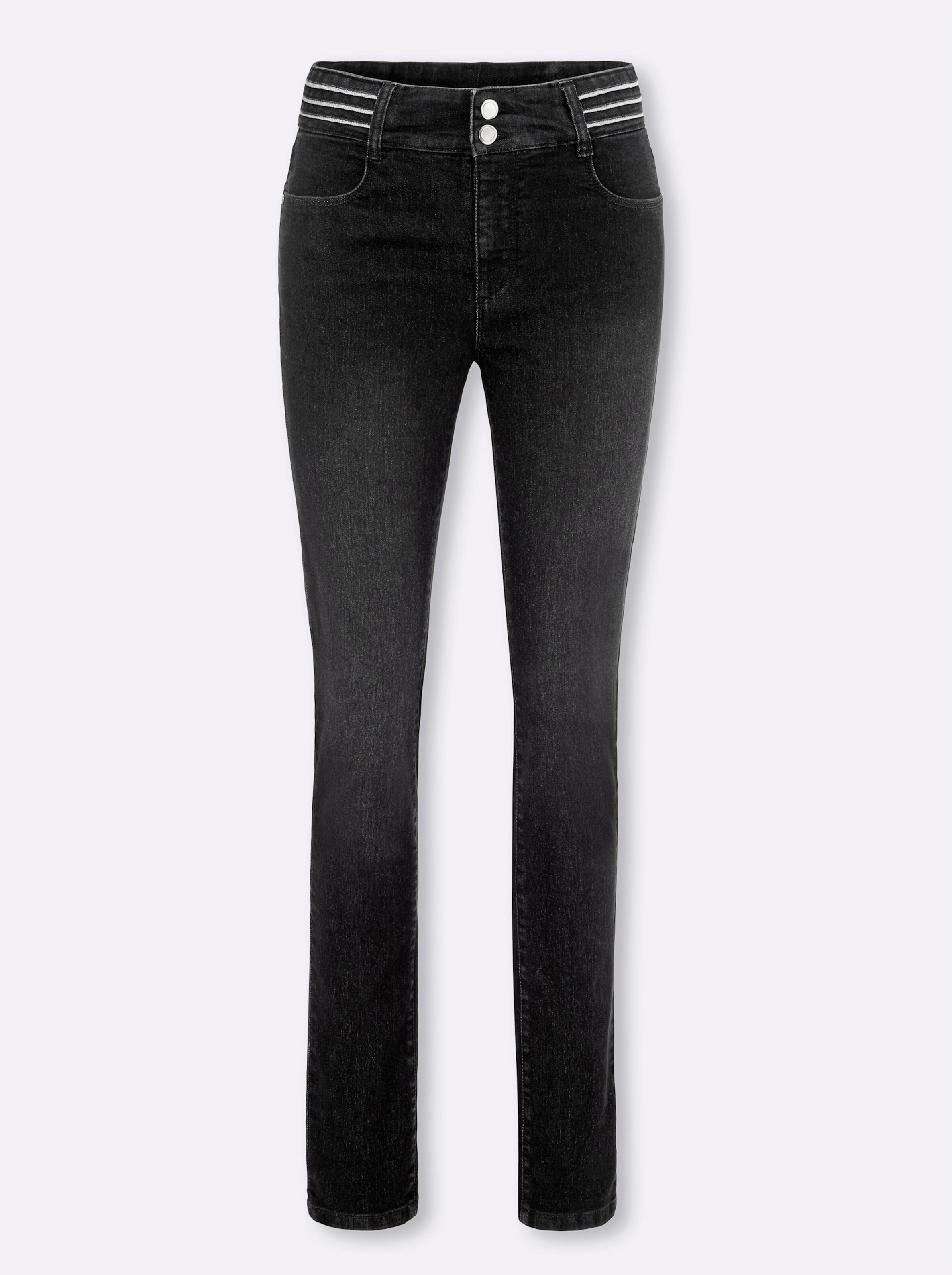 Jeans mit verziertem Bund