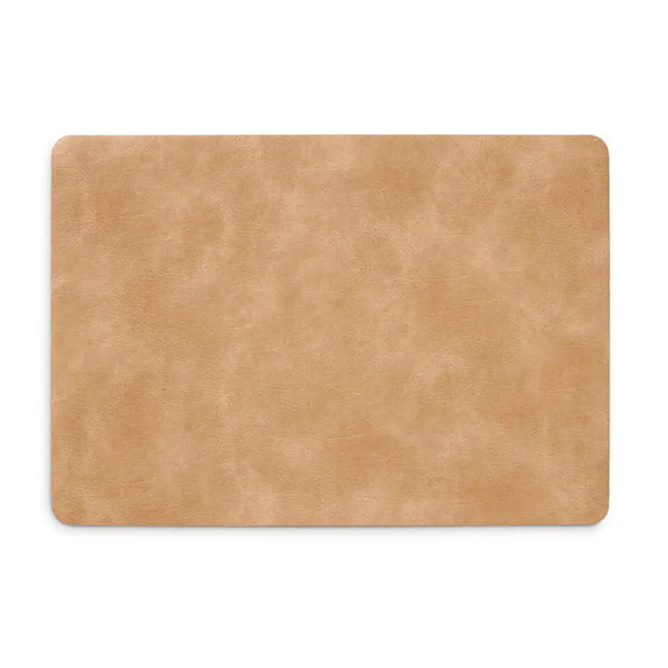 Zeller placemats lederlook - lichtbruin - 45 x 30 cm