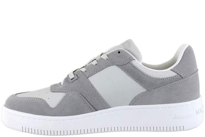 TOMMY HILFIGER BASKET LEATHER SNEAKERS I GRÅ RUSKIND