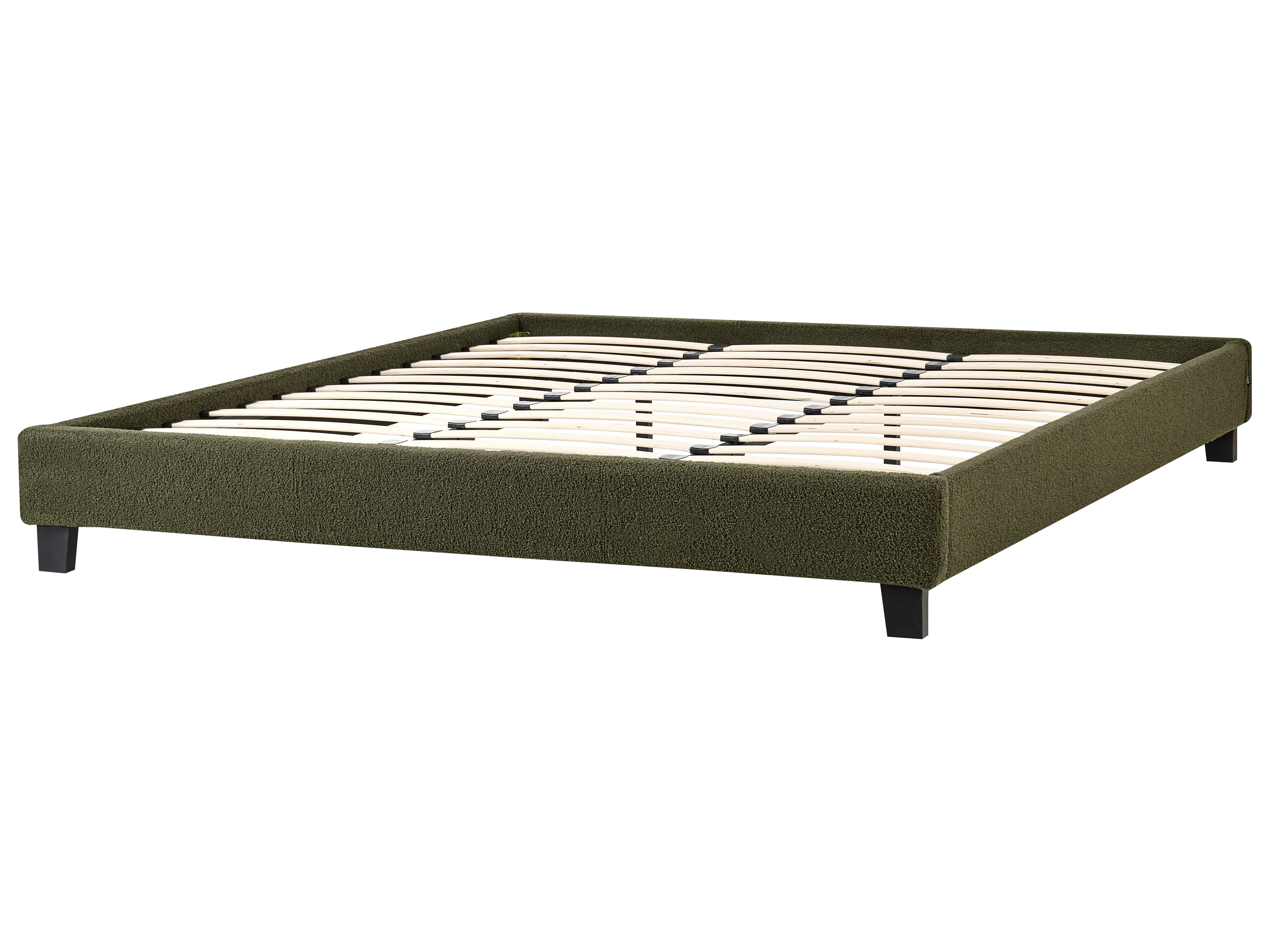 Bed zonder hoofdbord Bouclé ROANNE 180 x 200 cm Donkergroen