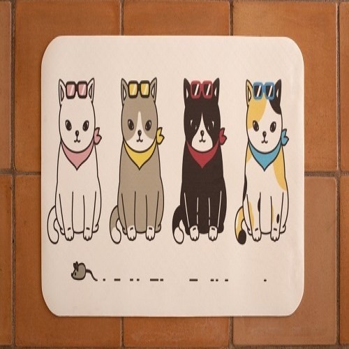 Tapete de vinil multicolorido para comedouros de animais de estimação