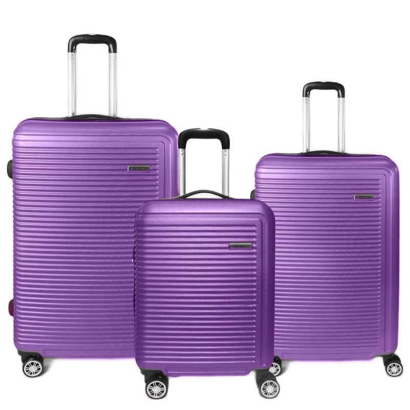 Lot de 3 valises rigides Summer Extensibles 77, 67 et 55 cm Violet