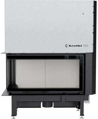 Kamineinsatz aus Stahl Nadia Links 14 kW Ø 200 mit Türfeder