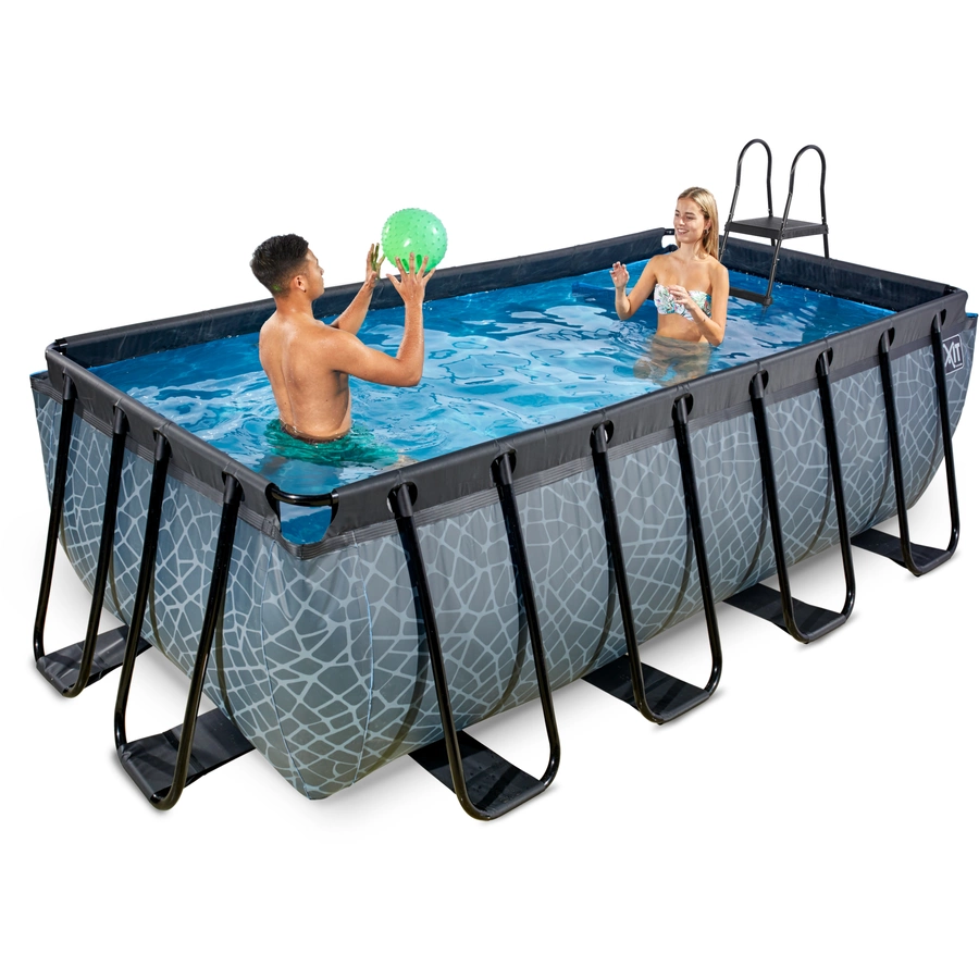 EXIT Frame Pool 4x2x1.22m (12v Filterpumpe) – Grau