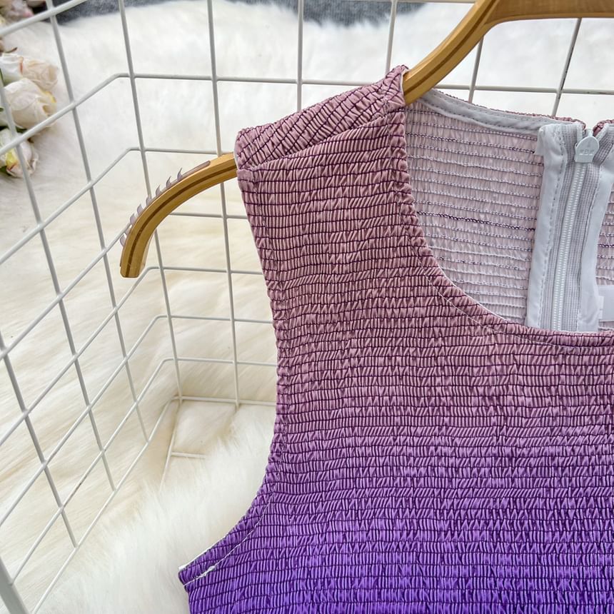 Yearnin - Maxi-tankjurk met ronde hals en regenboogkleurige gradiënt