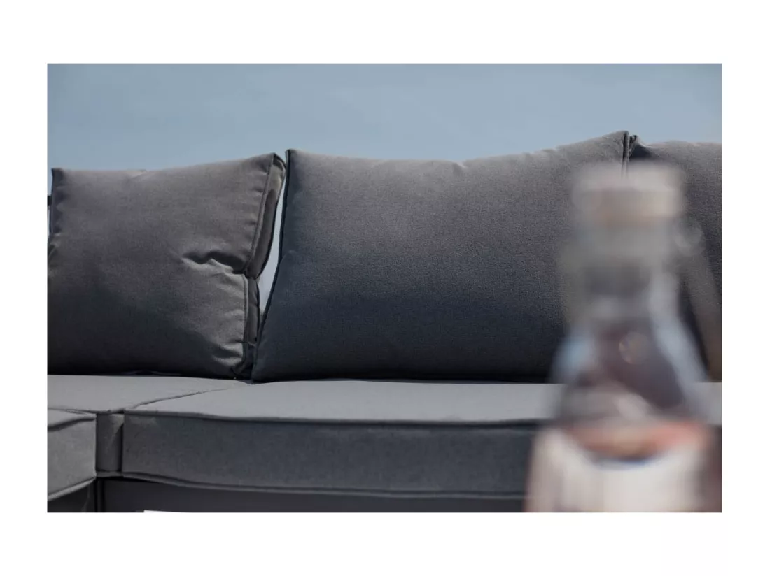 Salon de jardin 5 places en aluminium gris/gris FIRA