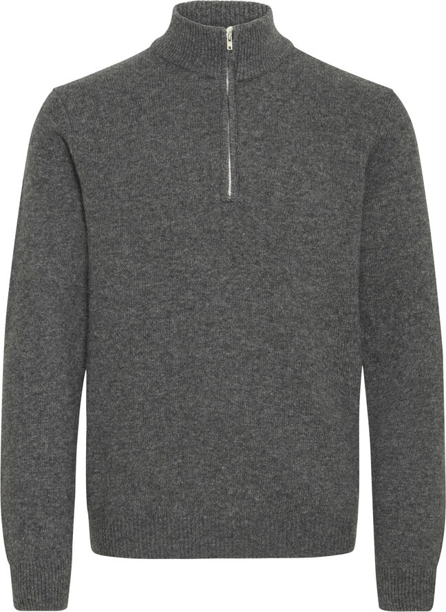 Casual Friday CFKARL halfzip lambswool knit Pewter mix