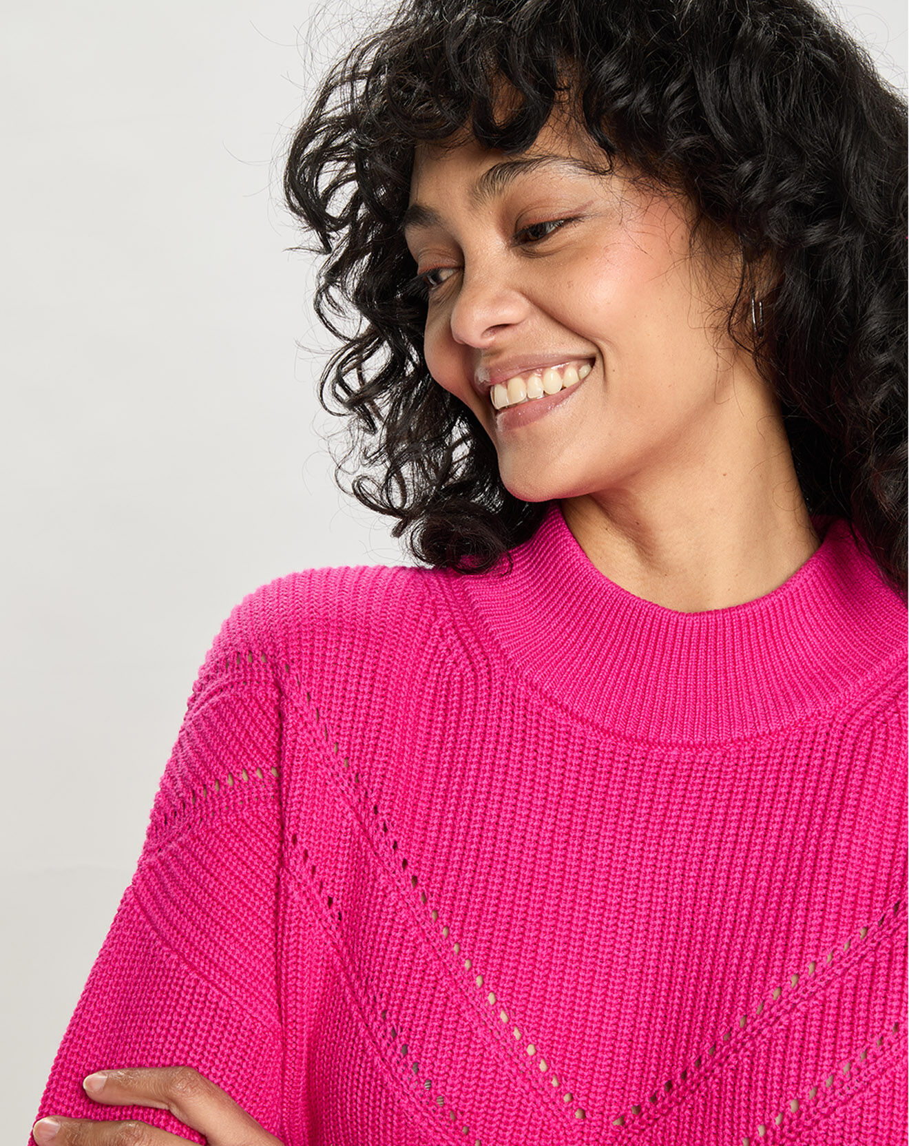 Tommy Hilfiger Pull 100% Coton rose fluo