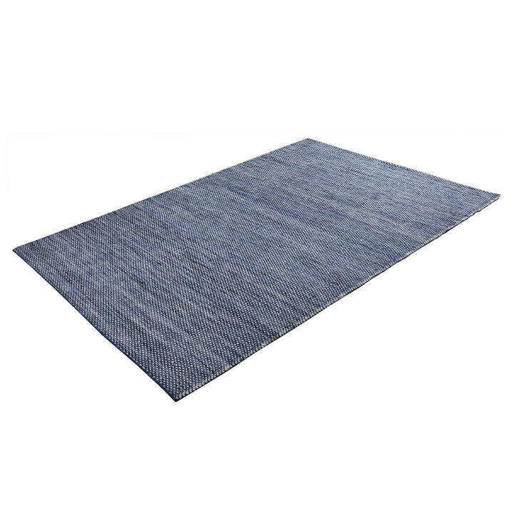Dubbelzijdig wollen kleed - Toulon Blauw/Wit