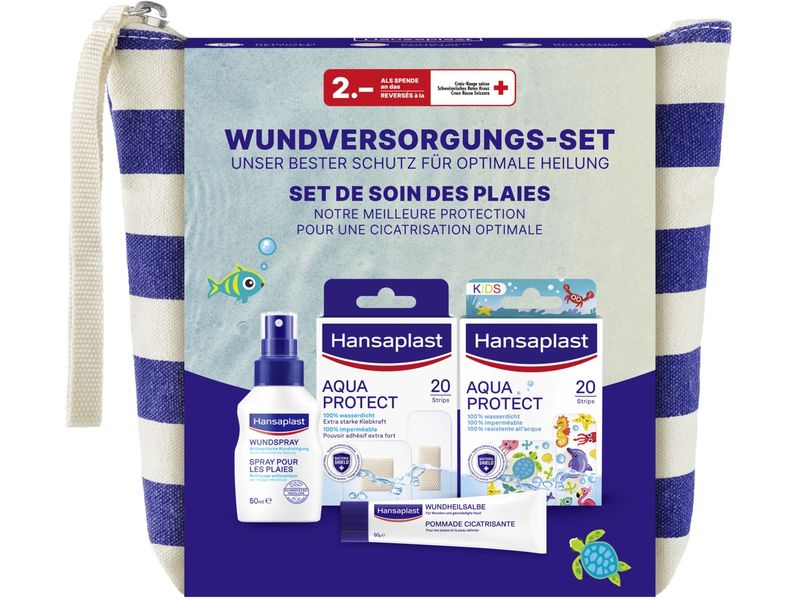 Hansaplast Erste-Hilfe-Set Wundversorgungs-Set Das Hansaplast Wundversorgungs-Set dient zur optimalen Wundheilung für die ganze Familie. Kleinere oberflächliche Wunden gehören zum Alltag.
