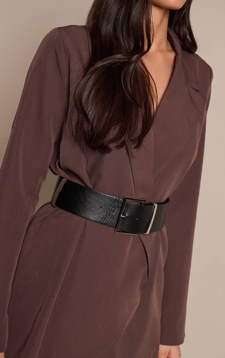 Chocolat Robe Blazer Cache-cœur Avec Ceinture