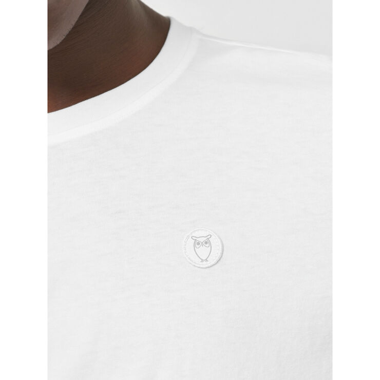 Knowledge Cotton Apparel LOKE badge tee - Regenerative Organic Certified� - GOTS/Vegan Hvid