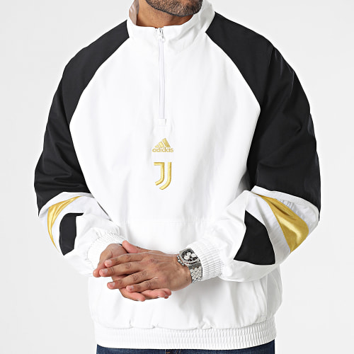 Veste Col Zippé Juventus Icon HS9805 Blanc Noir