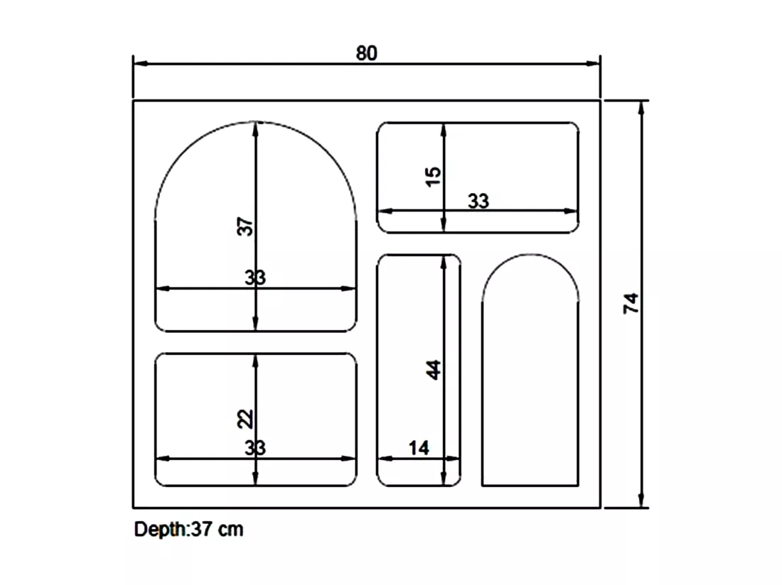 Console avec 5 niches - Blanc - LUELA