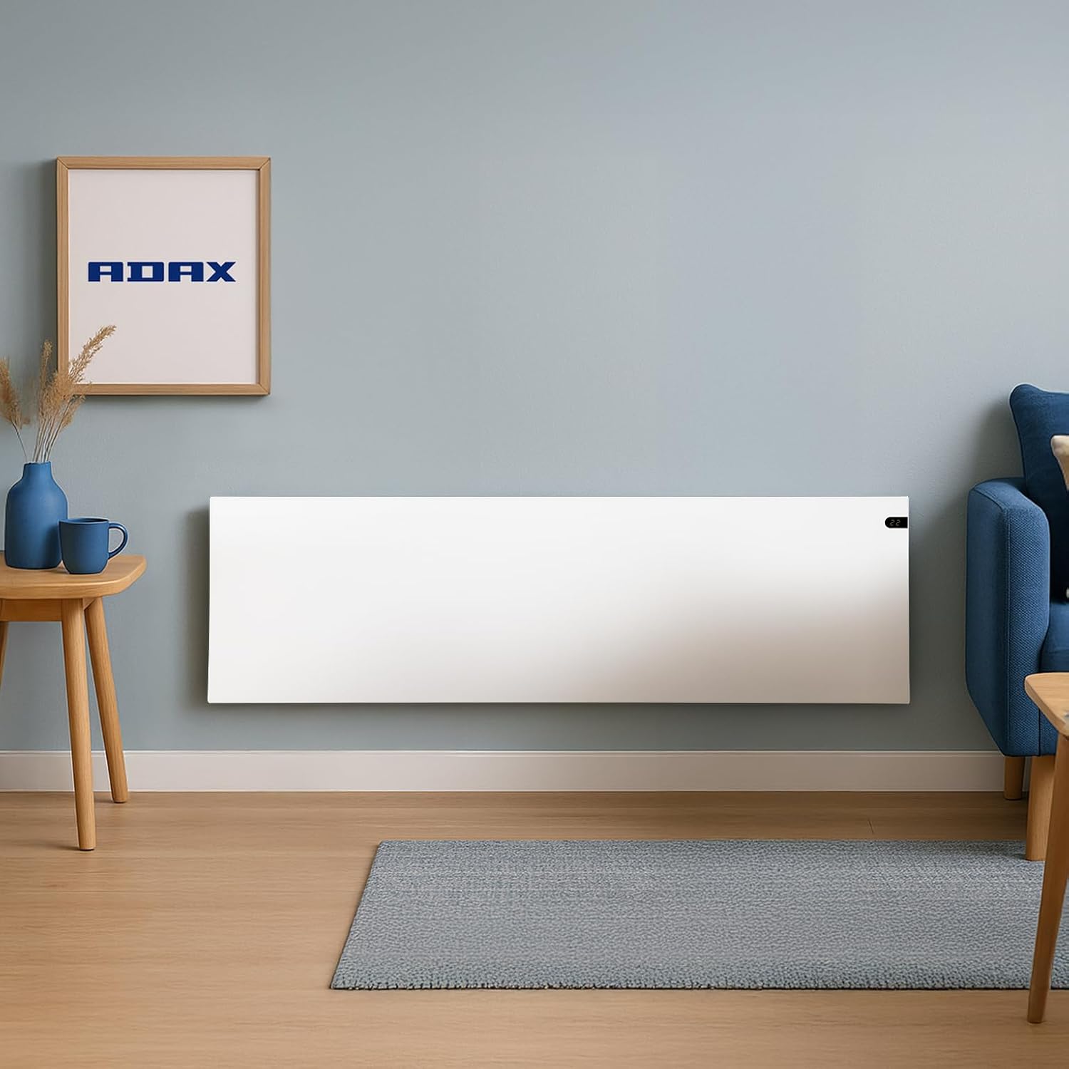 ADAX NEO NP Elektroheizkörper - 2000W, Weiß | Thermostat mit Zeitschaltuhr | Elektroheizung Wandmontage | Höhe 370mm | Heizkörper Elektrisch | Frostwächter, Wochenmodus | Wandkonvektor | KDT | IP20
