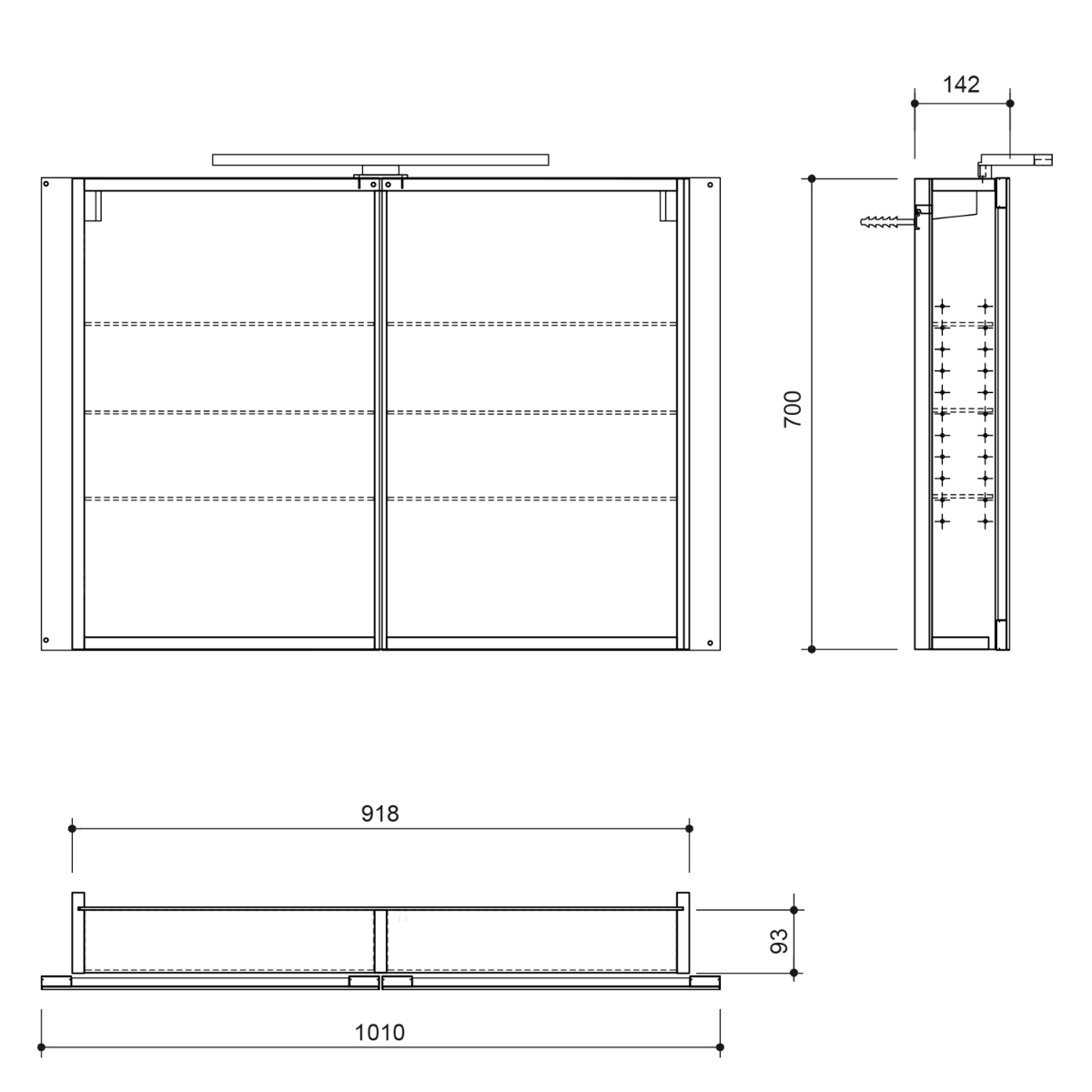 Sapho Greta spiegelkast met LED-verlichting 101x70cm wit mat