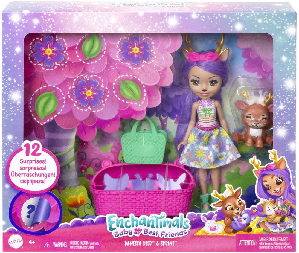 ENCHANTIMALS -MEILLEURS AMIS DES BEBES 15 CM -  POUPEE  DANESSA DEER ET SPRINI