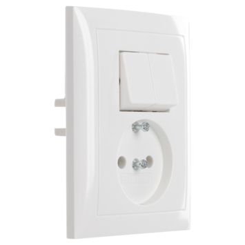 Berker S.1 stopcontact met serieschakelaar wit