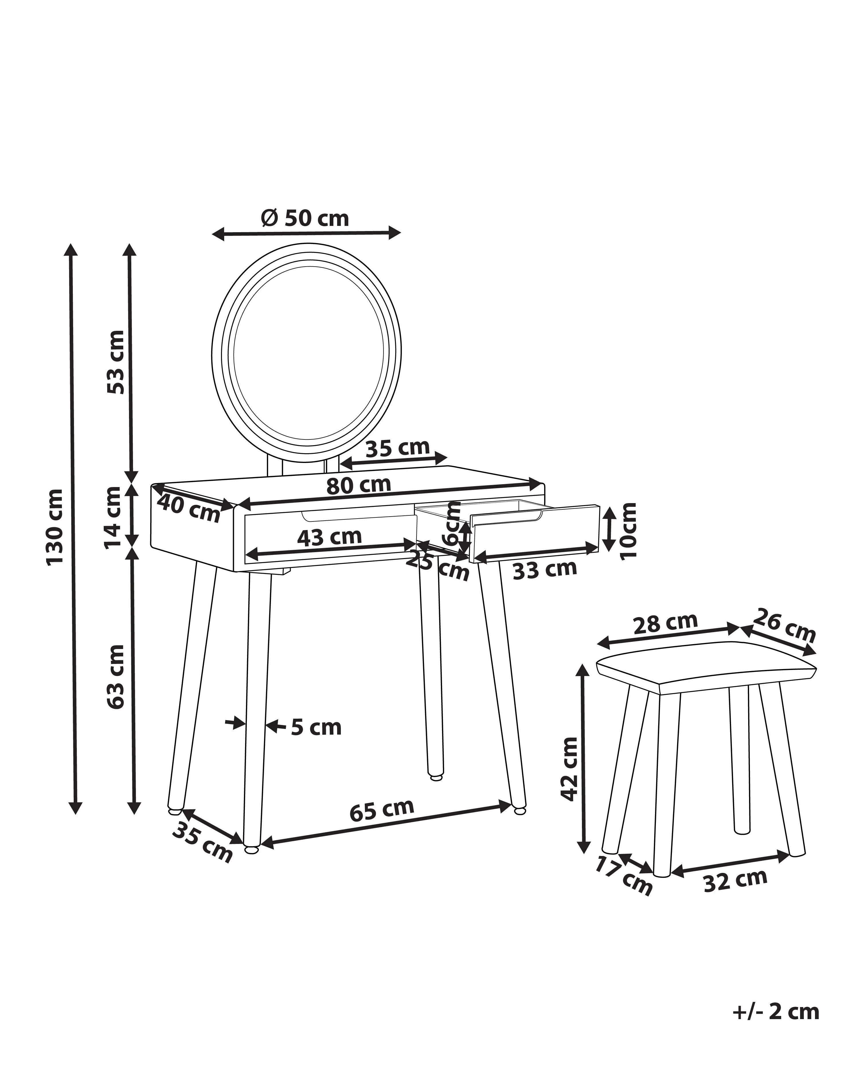 Kaptafel JOSSELIN LED Wit